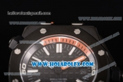 Audemars Piguet Royal Oak Offshore Diver Clone AP Calibre 3120 Automatic PVD Case with Black Dial Orange Rubber Strap and White Stick Markers (EF)