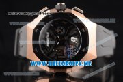 Audemars Piguet Concept Miyota Quartz Rose Gold Case with Skeleton Dial and Grey Rubber Strap Stick/Arabic Numeral Markers (EF)