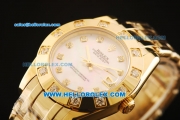 Rolex Datejust Automatic Movement Full Gold with White MOP Dial and Diamond Markers-ETA Coating Case