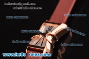 Cartier Tank Enlacée Swiss Quarz Rose Gold Case with Silver Dial and Brown Leather Strap