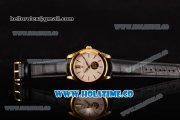 Vacheron Constantin Patrimony Tourbillon Miyota 9015 Automatic Yellow Gold Case with White Dial and Black Leather Strap (YR)