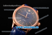 Rolex Cellini Time Asia 2813 Automatic Rose Gold Case with Rose Gold Stick Markers and Blue/Black Dial