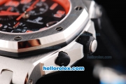 Audemars Piguet Royal Oak Chronograph Swiss Valjoux 7750 Automatic Movement Black Grid Dial with Red Number Markers