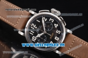 Zenith Heritage Pilot Ton-up Miyota Automatic Steel Case with Black Dial and Brown Leather Strap Arabic Numeral Markers