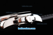 Chopard Gran Turismo XL Automatic Movement Silver Case with White Dial and Stick Marker-Black Rubber Strap