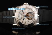 Roger Dubuis Easy Diver Tourbillon Manual Winding Movement Steel Case with White Dial and Rubber Strap