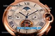 Cartier Ballon Bleu De Tourbillon Moonphase Asia Automatic Rose Gold Case with White Dial and Roman Numeral Markers