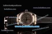 IWC Ingenieur Chrono Swiss Valjoux 7750 Automatic Titanium Case with Grey Dial Black Rubber Strap and White Stick Markers - 1:1 Original (K)