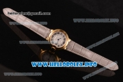 Cartier Ballon Bleu De Medium Asia 4813 Automatic Yellow Gold Case with Sliver Dial and Grey Leather strap