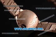 Cartier Ballon Bleu De Small Swiss Quartz Rose Gold Case/Bracelet with Silver Dial and Black Roman Numeral Markers