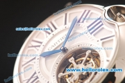 Cartier ballon bleu de Swiss Tourbillon Manual Winding Full Steel Case with White Dial and SS Strap