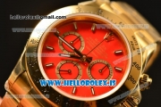 Rolex Daytona All Yellow Gold With Rolex 4130 Chrono Red Dial(EF)