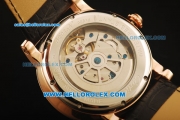 Cartier Rotonde de Cartier Automatic Movement Rose Gold Case with Black Dial and Black Leather Strap