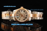 Rolex Datejust Automatic Movement Steel Case with Rose Gold Bezel and Two Tone Strap-Lady Model