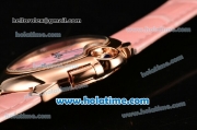 Cartier Ballon Bleu De Medium Chrono Miyota Quartz Rose Gold Case with Pink Dial and Roman Numeral Markers