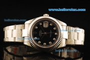 Rolex Datejust II Swiss ETA 2836 Automatic Movement Full Steel with Black Dial and Diamond Markers