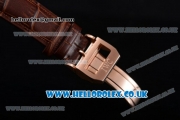 IWC Ingenieur Miyota 8205 Automatic Rose Gold Case with White Dial Stick Markers and Brown Leather Strap (YF)