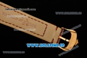 Rolex Cellini Time Asia 2813 Automatic Yellow Gold Case White Dial Brown Leather Strap and Stick/Roman Numeral Markers