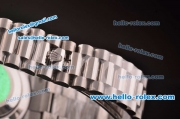 Rolex Day-Date II Asia 2813 Automatic Steel Case/Strap with Black Dial and Black Numeral Markers