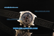 Breitling Chronomat B01 Chronograph Swiss Valjoux 7750 Automatic Movement Steel Case with Stick Markers and Black Rubber Strap