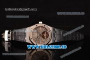 Audemars Piguet Royal Oak 41MM Swiss Tourbillon Manual Winding Steel Case with Grey Dial Stick Markers and Black Leather Strap (FT)