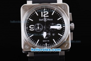 Bell & Ross BR 01-94 Working Chronograph Quartz with Black Dial-White Marking