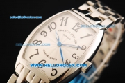 Franck Muller Casablanca Swiss ETA 2824 Automatic Movement Full Steel with White Dial and Black Arabic Numerals