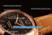 Panerai Luminor Marina 8 Days Asia Automatic Rose Gold Case with Black Dial and Brown Leather Strap PAM00511