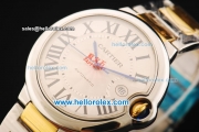 Cartier Ballon Bleu De Cartier Swiss ETA 2824 Automatic Movement Steel Case with White Dial and Two Tone Strap