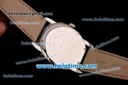 Cartier Ronde Solo Swiss ETA 2836 Automatic Steel Case with Black Leather Strap White Dial and Diamond Markers