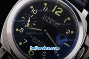 Panerai Luminr Marina Pam 164 Automatic Movement with Black Dial and Black Leather Strap