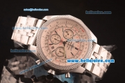 Breitling For Bentley Asia Valjoux 7750 Automatic Movement with White Dial and SS Strap-Small date