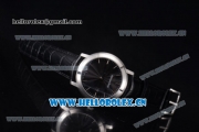 Audemars Piguet Jules Audemars Clone AP Calibre 3120 Automatic Steel Case with Black Dial and Black Leather Strap (EF)