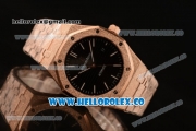 Audemars Piguet Royal Oak 41MM Clone Calibre AP 3120 Automatic Full Rose Gold with Black Dial and Stick Markers (EF)