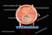 Jaeger-LeCoultre Rendez-Vous Joaillerie And Complications Tourbillon Enamel Swiss Tourbillon Manual Winding Rose Gold Case with Enamel Dial and Diamonds Bezel