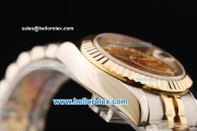 Rolex Datejust Oyster Perpetual Automatic Movement Steel Case with Diamond Markers and Two Tone Strap-Lady Model