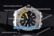 Audemars Piguet Royal Oak Offshore Diver Asia Automatic Steel Case Black Dial Stick Markers and Black Rubber Strap