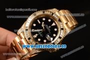 Rolex GMT-Master II Diamond Bezel With Original Functional Movement YG Case 116758SANR