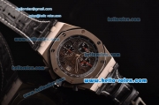 Audemars Piguet Royal Oak Offshore Grey Themes Chrono 12@Sec Swiss Valjoux 7750 Automatic Titanium Case with Black Leather Strap Black Dial 1:1 Original