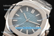 Patek Philippe Nautilus Miyota 9015 Automatic Full Steel with Blue Dial and White Stick Markers