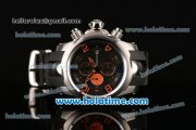 MontBlanc Chrono Swiss VK Quartz Steel Case with Black/Orange Markers and Black Rubber Bracelet