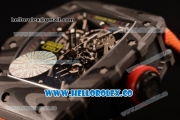 Richard Mille RM 055 Miyota 9015 Automatic Carbon Fiber Case with Skeleton Dial and Orange Nylon/Leather Strap