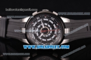 Perrelet Turbine XL Paranoia Asia Automatic Steel Case with Black/White Rotating Dial and PVD Bezel