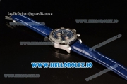 Breitling Super Avenger II 7705 Automatic Steel Case with Blue Dial Arabic Numeral Markers and Genuine Leather Strap (GF)