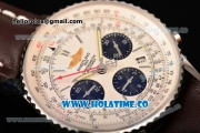 Breitling Navitimer 01 Chrono Swiss Valjoux 7750 Automatic Steel Case with Silver Stick Markers and White Dial - 1:1 Original (JF)