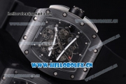 Richard Mille RM 038 Miyota 9015 Automatic PVD Case with Skeleton Dial and Black Rubber Strap Dot Markers