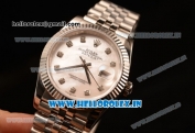 Rolex Datejust 37mm Swiss ETA 2836 Automatic Steel Case with Jubilee Steel Bezel White MOP Dial Diamond Steel Bracelet