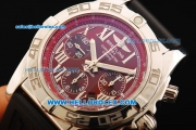 Breitling Chronomat B01 Chronograph Swiss Valjoux 7750 Automatic Movement Steel Case with Red Dial and Black Rubber Strap