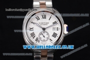 Cartier Cle de Cartier Asia ST16 Automatic Steel Case with White Dial Two Tone Bracelet and Roman Markers