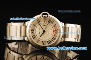 Cartier Ballon Bleu de Cartier 1:1 Original Swiss ETA 2892 Automatic Movement Silver Dial with Black Roman Markers and SS Strap